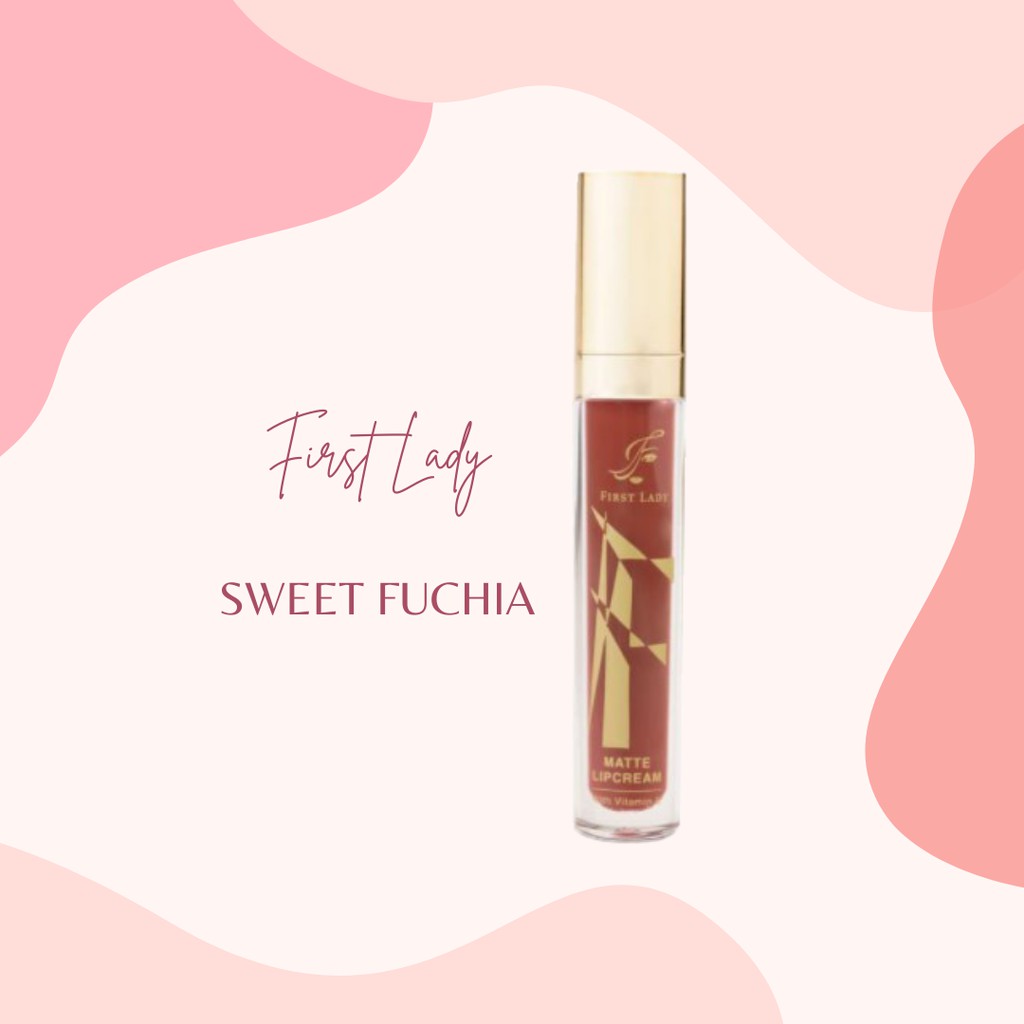 First Lady Lip Cream Kosmetik Bibir Lipstik  09 Sweet Fuschia