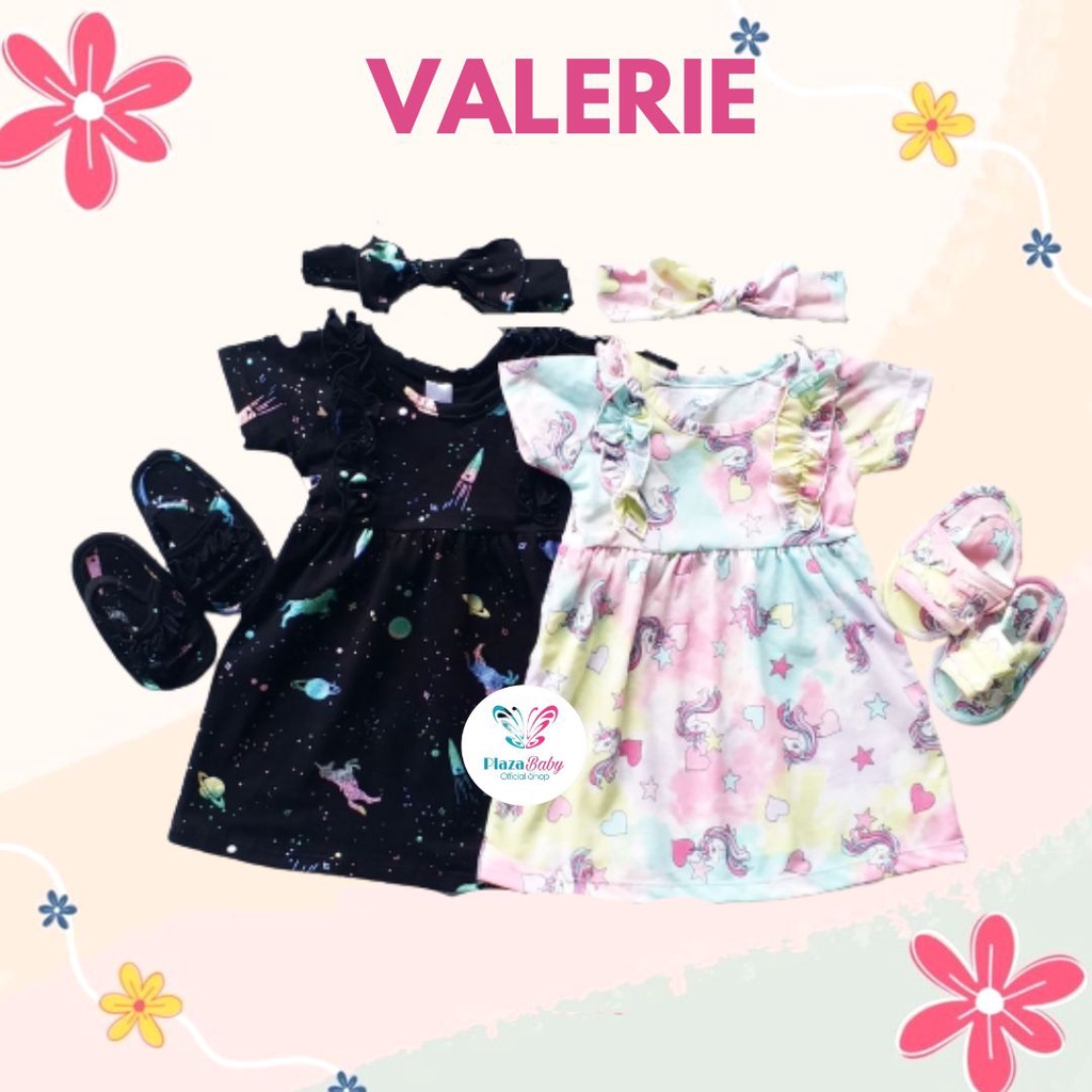 Plazababyku MX GISELLE SET SANDAL setelan bayi motif bunga yang lucu free headband + sandal