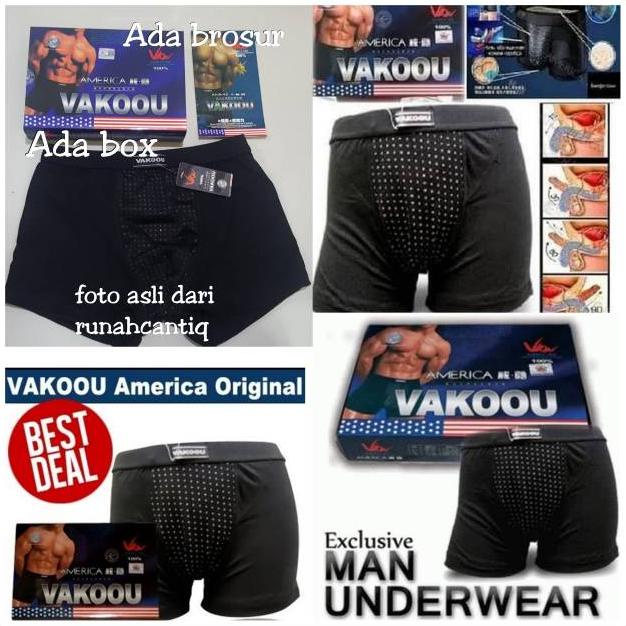 VAKOOU CELANA DALAM BOXER KESEHATAN PRIA ORIGINAL AMERICAN VAKOOU MAGNETIC FIBER