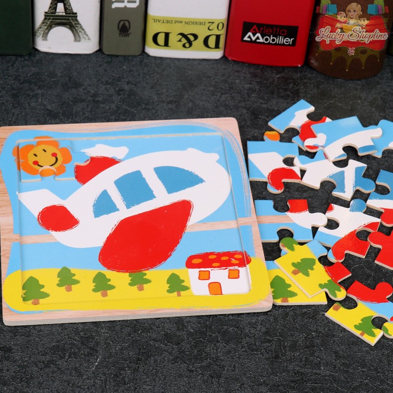 [BIG SALE] MAINAN EDUKASI ANAK PUZZLE 16 KEPING KAYU MONTESSORI - Animal