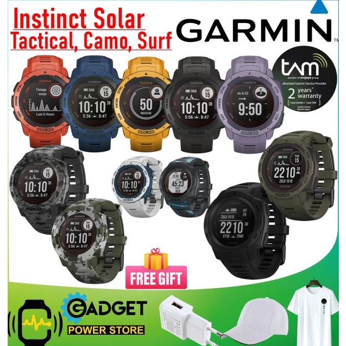GARMIN Instinct Solar GPS Sport - Garansi TAM Tactical Camo Surf