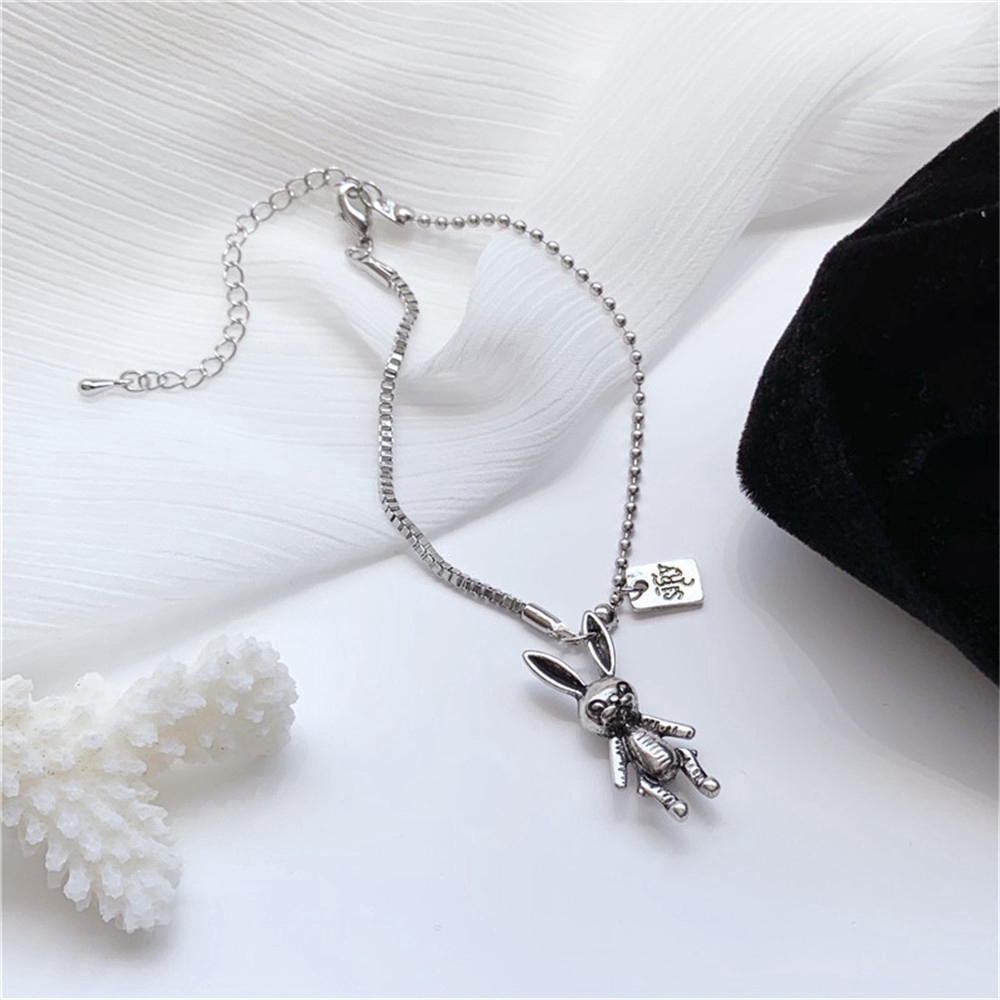 Punk Bangle Classic Hip Hop Harajuku Thick Chain Thin Double Pendant Link Round Bracelet  Jewelry