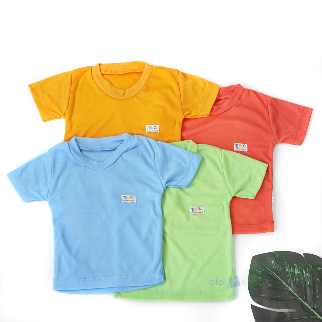 4 pcs kaos oblong bayi/anak merk tirex stabilo