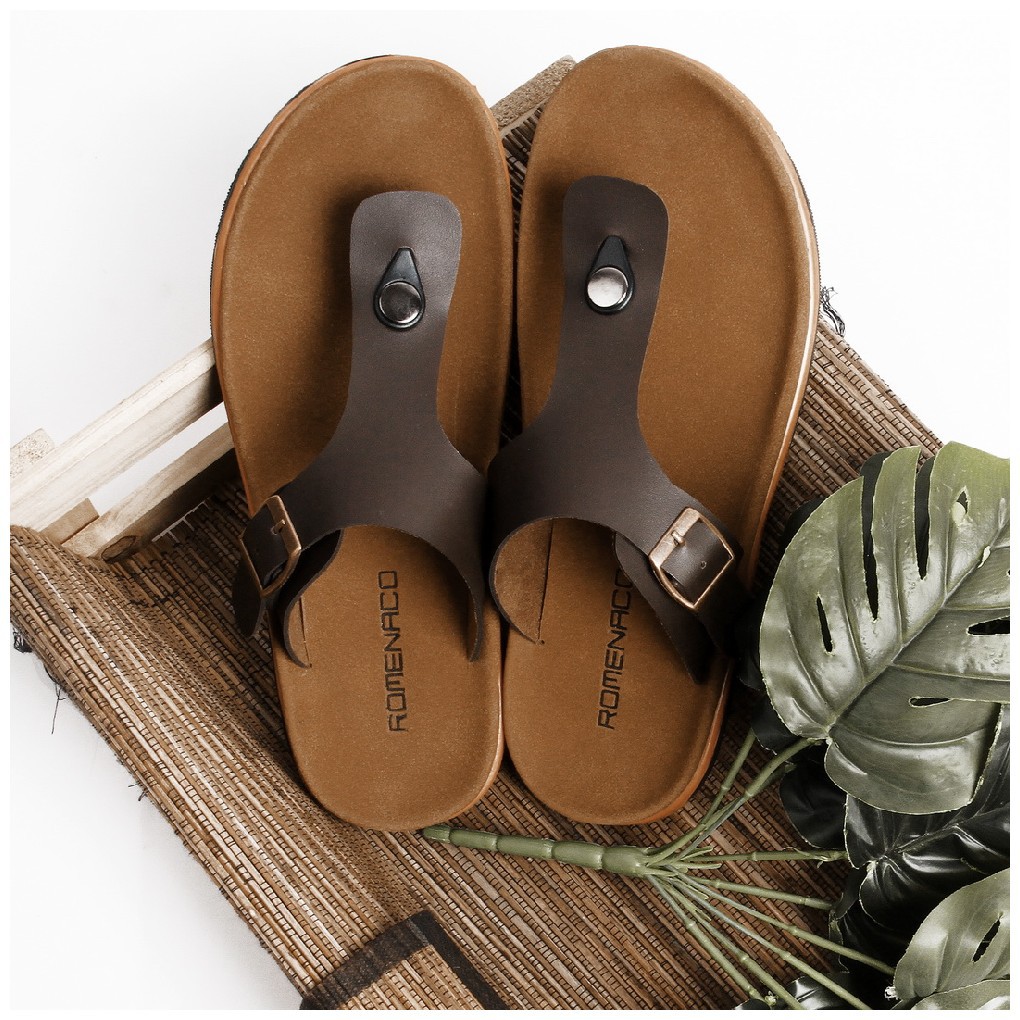 Sandal Kasual Pria Romenaco CSN01 Brown | Black Size 38 - 43