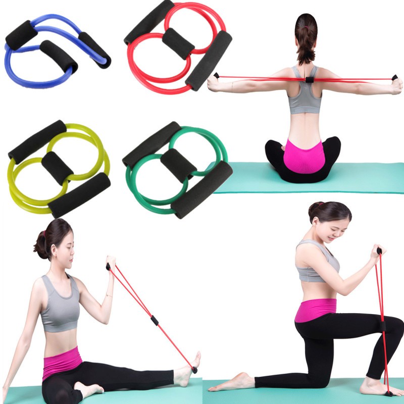 Tali Stretching Rope Olahraga / Tali Karet Elastis Stretch Rope Fitness Gym / Resistance Band Arms Tali Yoga Rubber Pilates-5