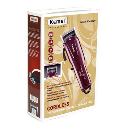 Kemei KM-2600 9W Kuat Rambut Clipper 2200mAh Pemangkas Rambut Tukang Cukur Rambut Mesin Pemotong