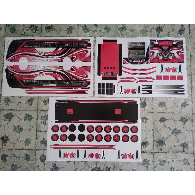 Lembaran Pola PaperCraft Bus Falisha Kwoox JB3+ Skala 1:30