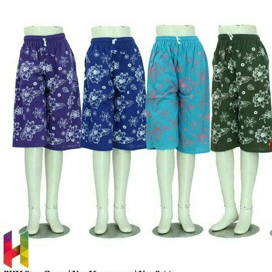 Celana Pendek / Santai Kolor Wanita Motif Bunga