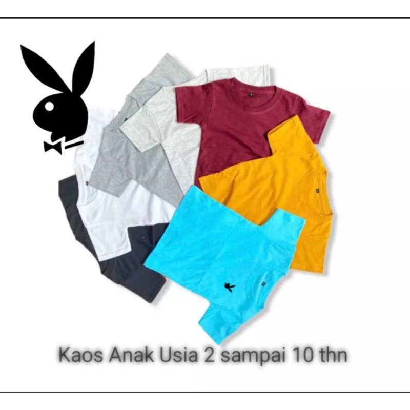 Kaos Anak logo Dada Kelinci Baju Oblong Anak Lengan Pendek Tshirt Anak Usia 2 Sampai 10 Tahun