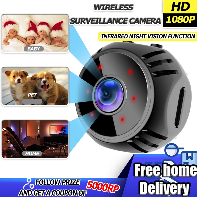 Spy Cam W8 Mini Cctv Wifi Camera  Hd 1080P Micro Kamera Spy Camera Kamera pengintai Pengintai Original Impor