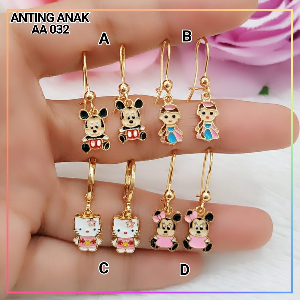 Anting xuping anting anak mickey mouse perhiasan anak murah lapis emas gold AA 032