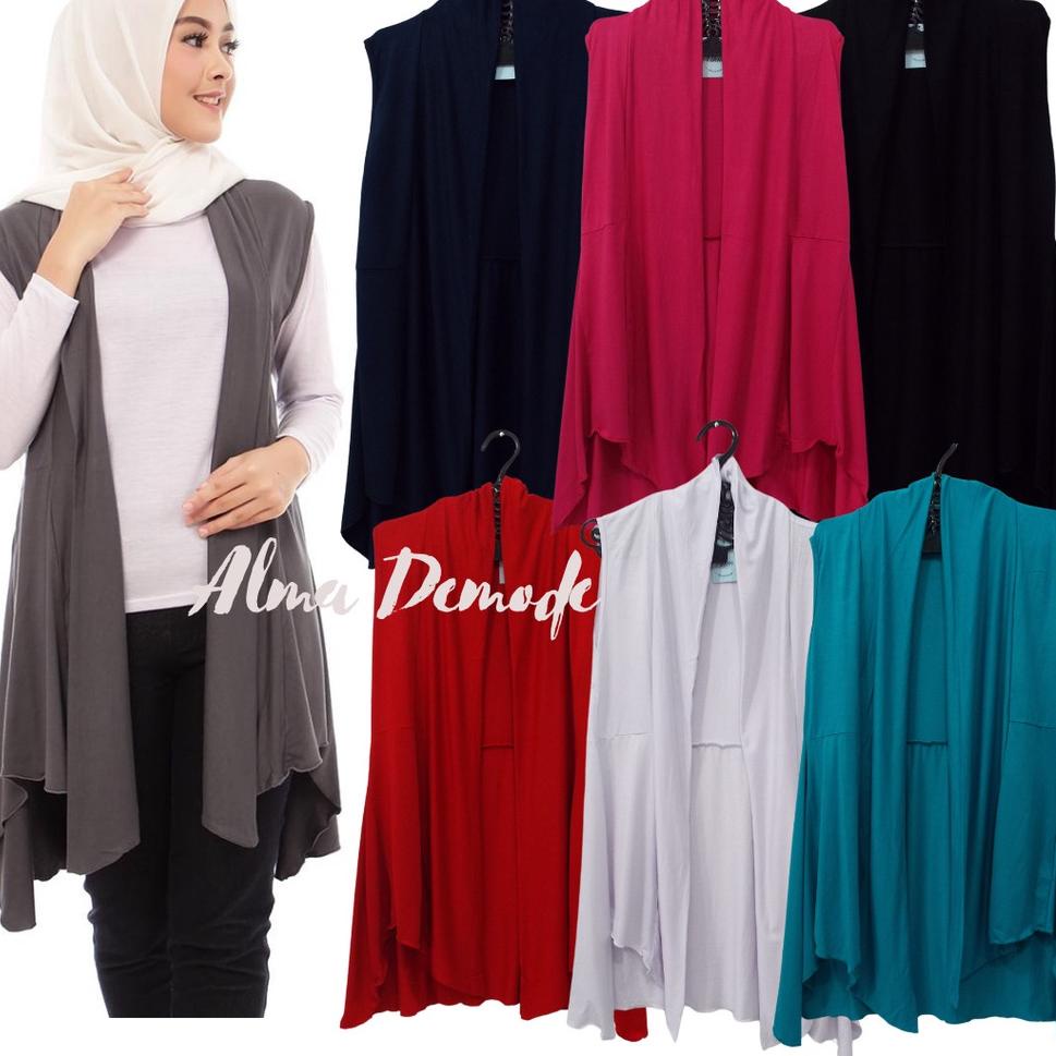Rompi Cardigan Wanita Saskia, Kardigan tanpa lengan, Outer Muslimah