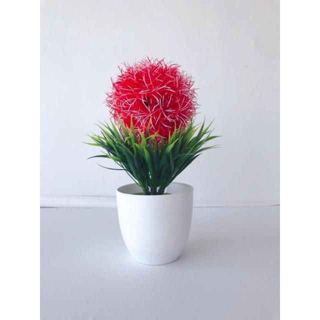 COD BUNGA BONSAI  BUNGA PLASTIK BUNGA ARTIFISIAL BUNGA PAJANGAN IMITASI TANAMAN  HIAS PLASTIK BP8807-MERAH