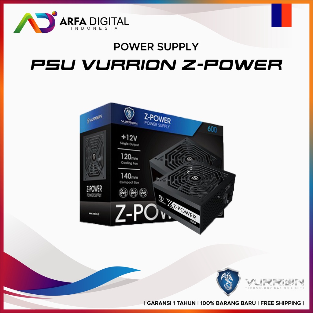 PSU Power Supply VURRION Z-POWER 600 80+ Garansi Resmi