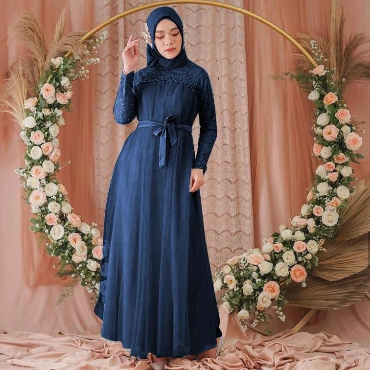 Mall Maxi mikayla/Gamis brukat/gamis terbaru 2021/gamis modern wanita/gamis termurah/baju gamis musl