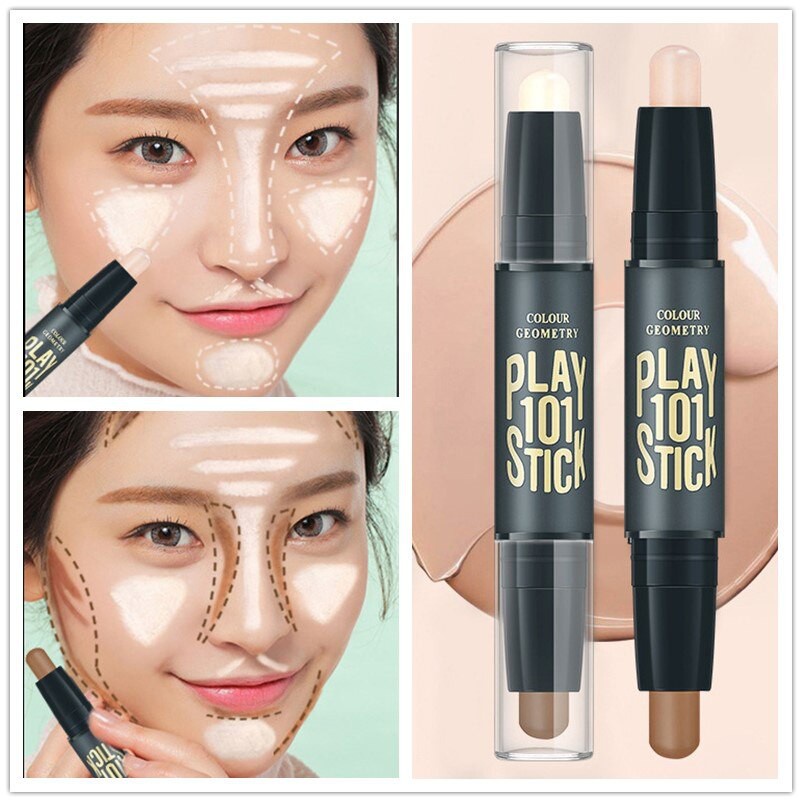 FACE STICK CONCEALER &amp; CONTOUR Geometry Duo Concealer Stick Contour Make up Stick Murah