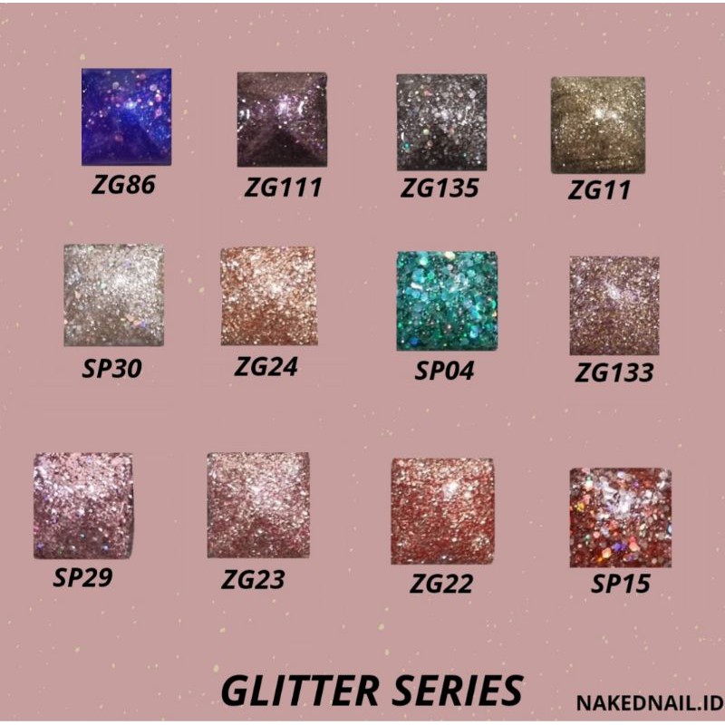 kutek Gel Color Glitter series / seri Glitter kutek Gel nail Art NAKED nailart nailgel nail art