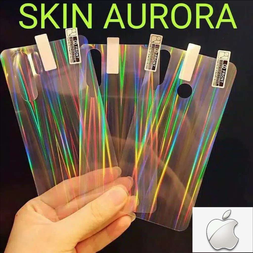 SKIN AURORA RAINBOW ANTIGORES BACK PELINDUNG BELAKANG HP IPHONE IP 7  IP 7+ IP 8 IP 8+ IP X  IP11  IP 11 PRO MAX