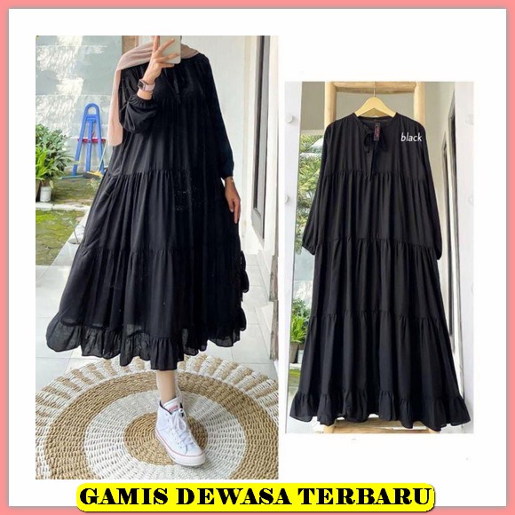 Baju Kaftan Gamis Brukat Lebaran Terbaru Atasan Wanita Midi Maxi Dress Baju Daster Ibu Hamil Menyusu