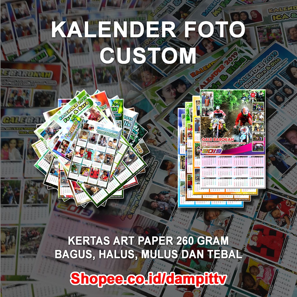 Jual Kalender Foto Custom Desain Eksklusif Proses Kilat Harga Murah ...