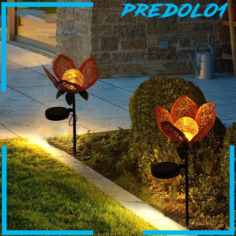 [PREDOLO1] LED Solar Lotus Garden Lights Landscape Lamp Plug-in for Outdoor Pathway