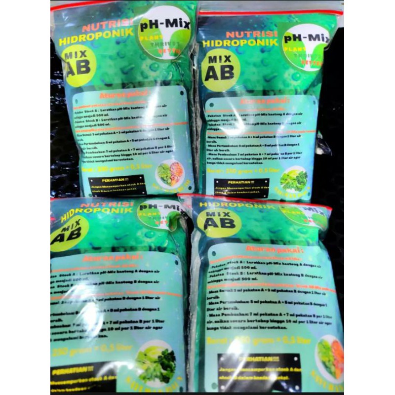 Pupuk Nutrisi hidroponik 250gram / 500ml (untuk 100 liter air) / AB mix hidroponik