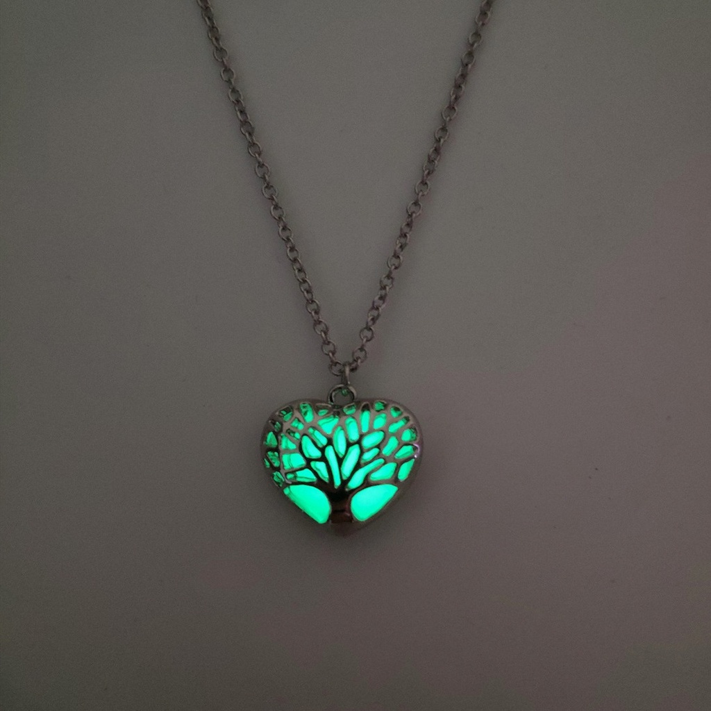 Kalung Desain Pohon Kehidupan luminous Warna-Warni Gaya Eropa Dan Amerika Untuk Hadiah