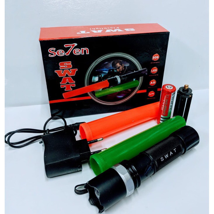 Senter Police Swat 2 Cone Lalin Flashlight