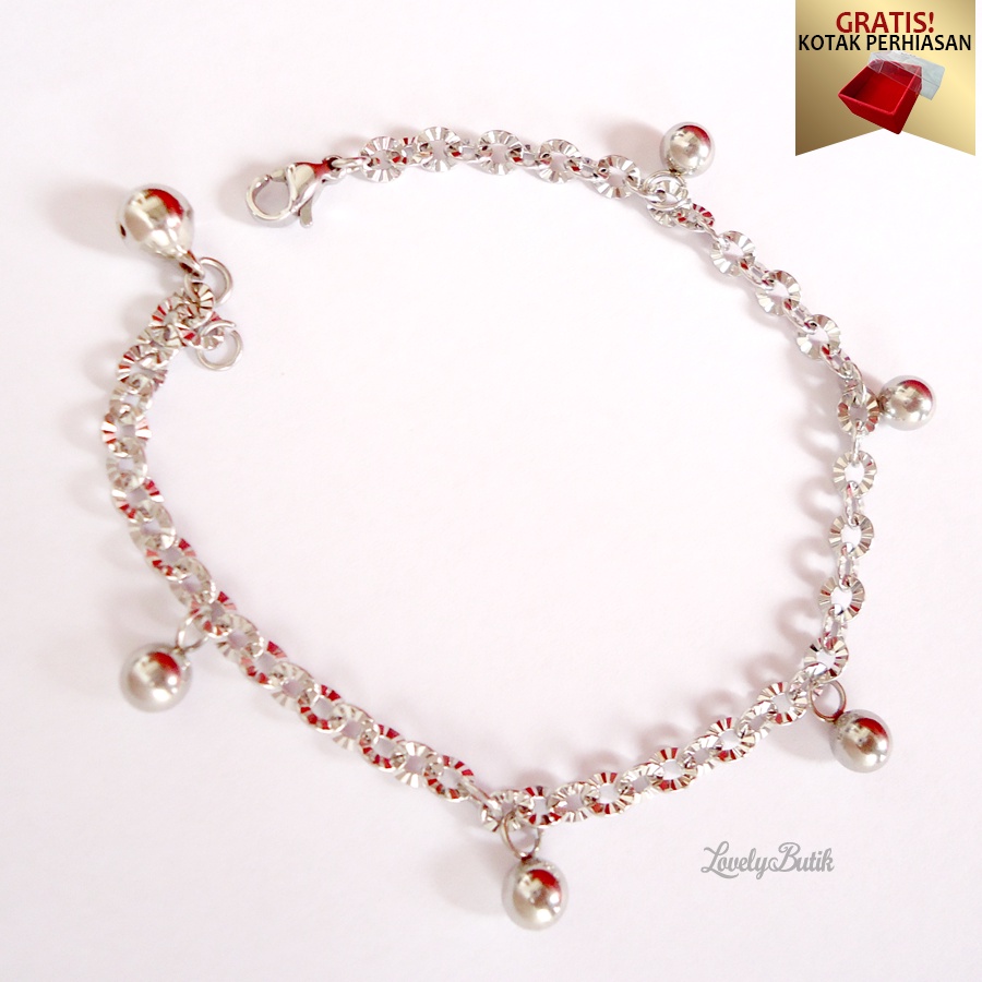 Promo Gratis Kotak Perhiasan Lovelybutik Gelang Anak 3 - 10 Tahun Gelang Tangan Dewasa Titanium Anti Karat Model Terbaru Bola Kerincingan Berbunyi
