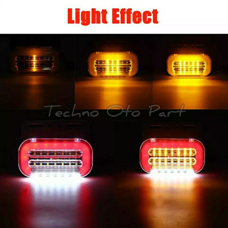 Lampu Led Samping Bak Truk 24v 2Warna Sein Running Light-4