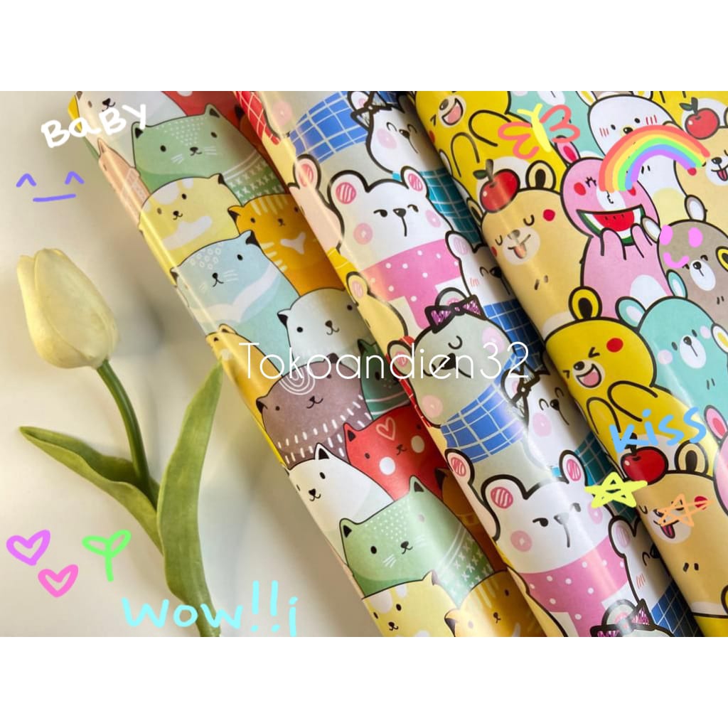 

Kertas Kado KIKY / Bungkus kado / Gift wrap Motif Karakter lucu random