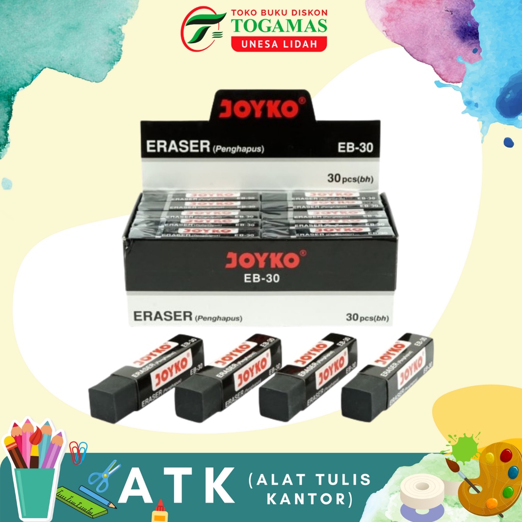 

ERASER EB-30 HITAM (PANJANG) JOYKO / PENGHAPUS PENSIL / READY STOCK