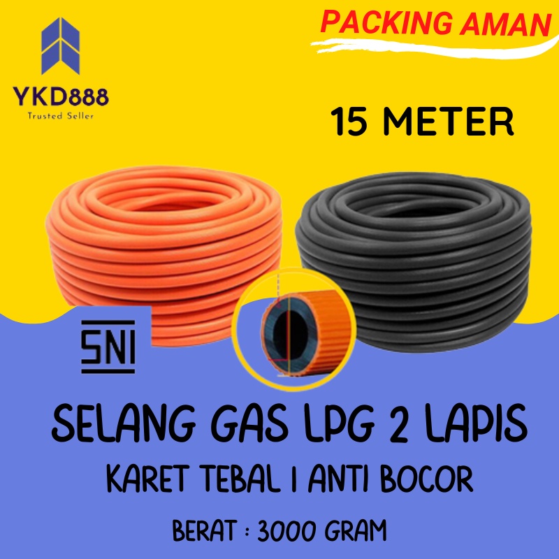 SELANG GAS 2 LAPIS ORANGE | SELANG GAS 25  METER SNI | SELANG GAS 2 LAPISAN | SELANG WATER HEATER | 