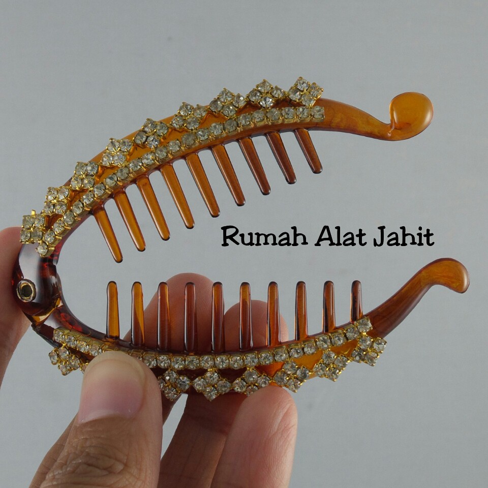 Jepit Rambut Ikan Permata Baris Kotak 8cm Model A