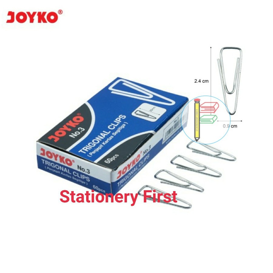 Trigonal Clip Paper Clip Penjepit Kertas Joyko No. 3 per Pack isi 10 box kecil