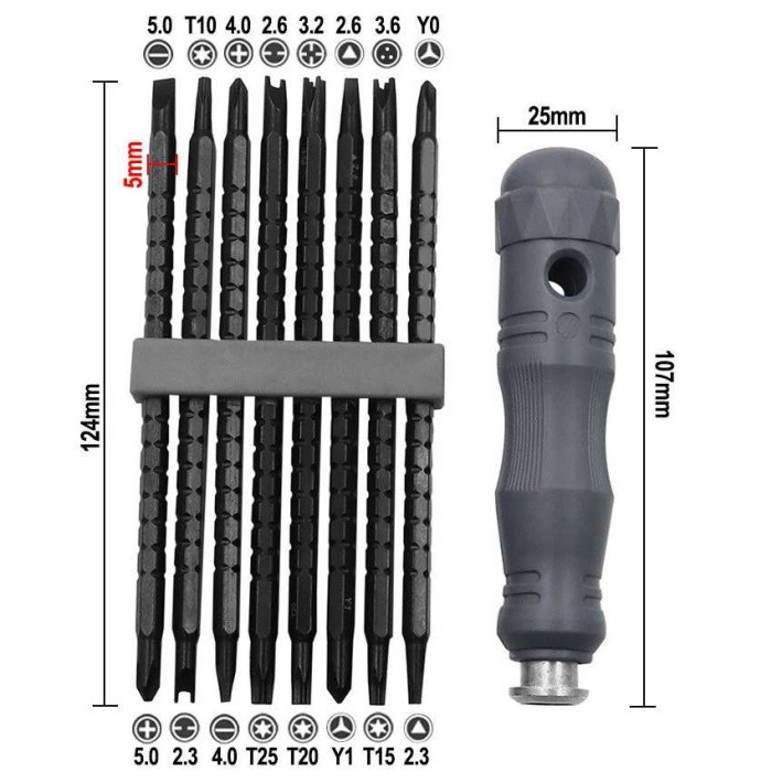 LIWU Obeng Set Screwdriver 17 in 1 - 2698 - Hitam