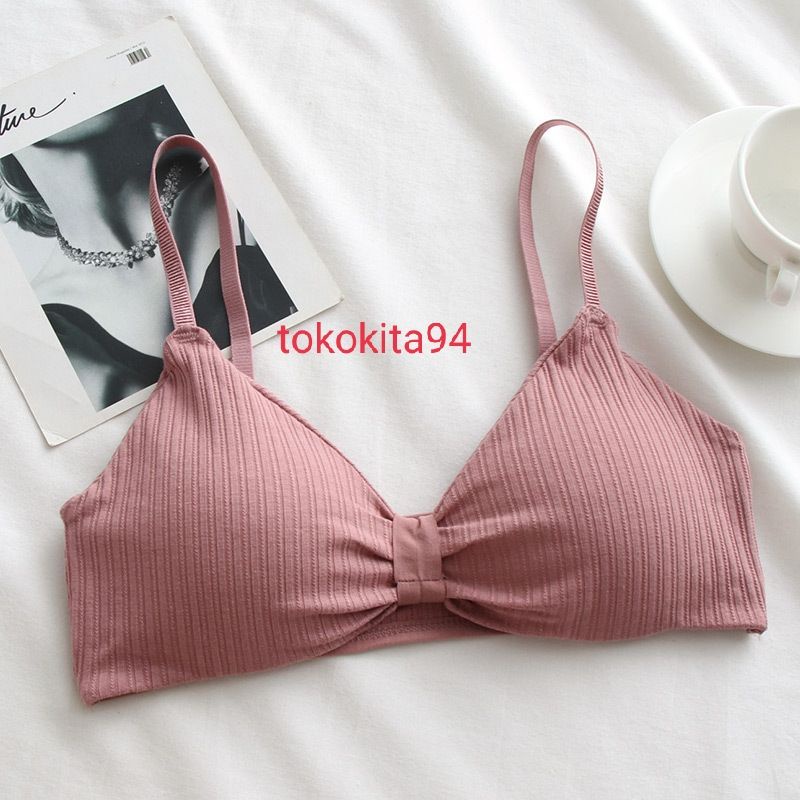 Sport Bra Import Tanpa Kawat 1pcs Model Belah - Bra BH Wanita Pakaian Dalam Model Belah Satuan