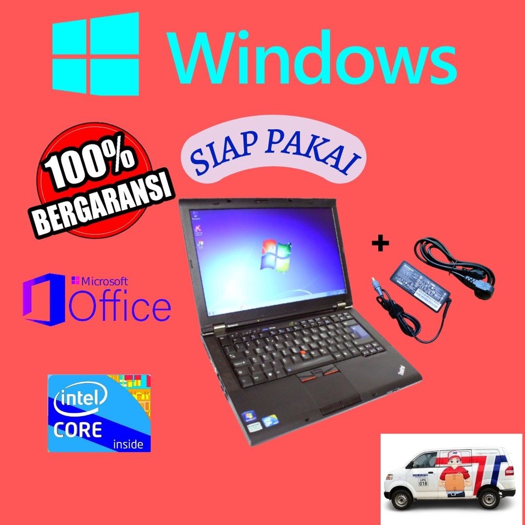 LAPTOP LENOVO THINKPAD CORE i5 RAM 8/4GB WINDOWS10 SSD/HDD SIAP PAKAI BERGARANSI BERKUALITAS PROMO m