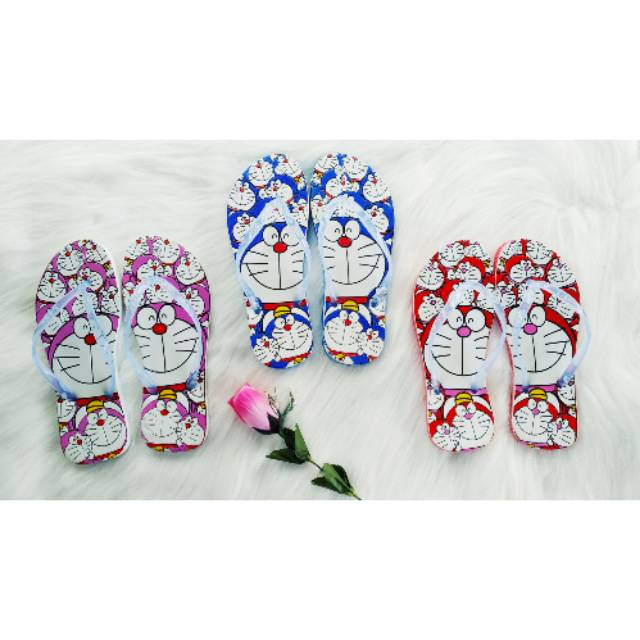 Sandal Korea motif Doraemon