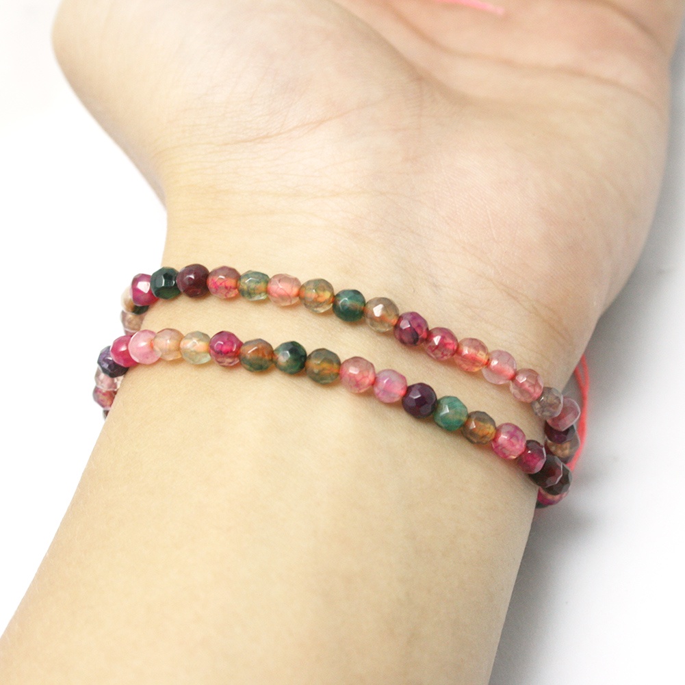 93pcs Manik-Manik Batu Carnelian Alami Ukuran 4mm Untuk Membuat Perhiasan Gelang