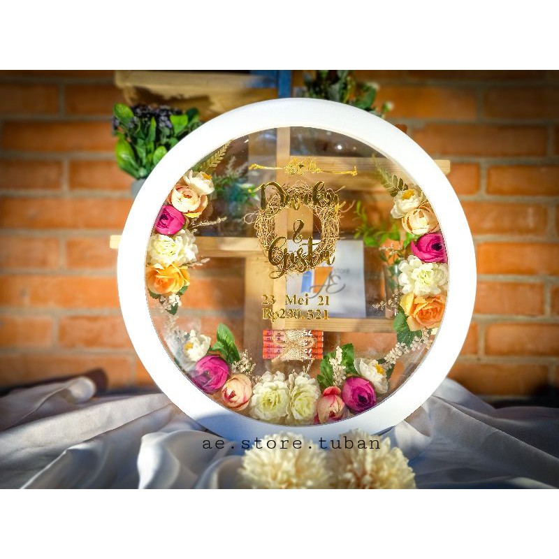 Mahar rustic/frame bulat/mahar kekinian/ mahar modern rustic