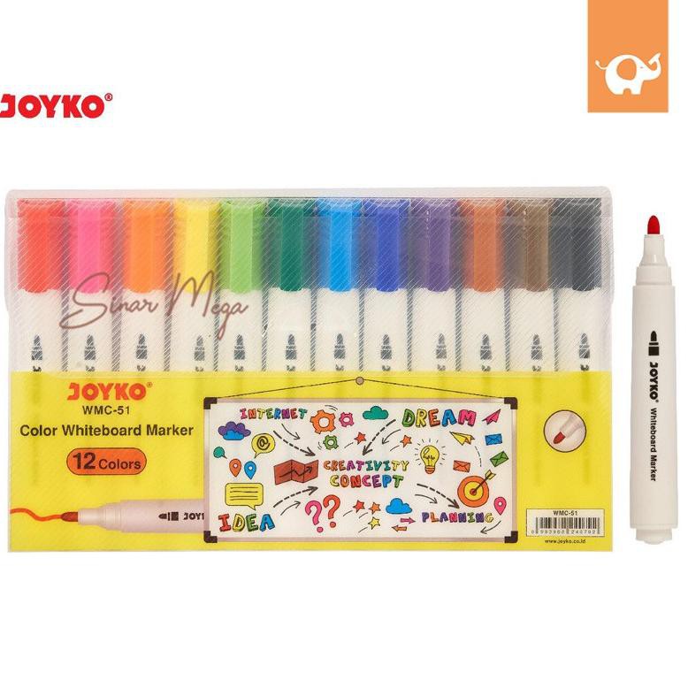 

lA9Code Joyko Color Whiteboard Marker WMC - 51 12 Color / Spidol Papan Tulis Warna Warni Murah Berku