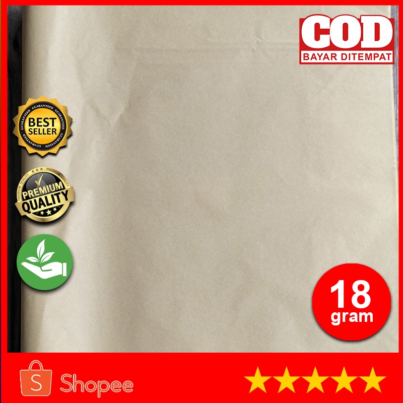 

KERTAS TISSUE TOKO WARNA SEMI COKLAT MUDA 18 GSM UKURAN 40X40 ISI 100 LEMBAR