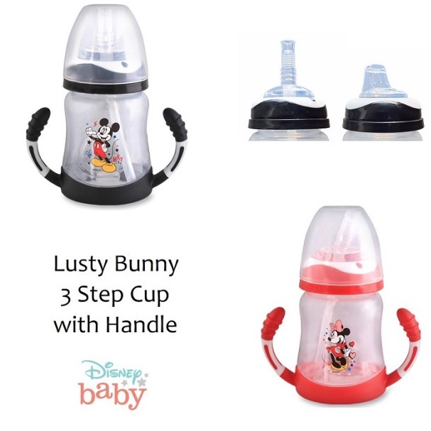 Lusty Bunny Disney Training Cup 3 Step With Handle Botol Minum Anak 210ml DMM-3012