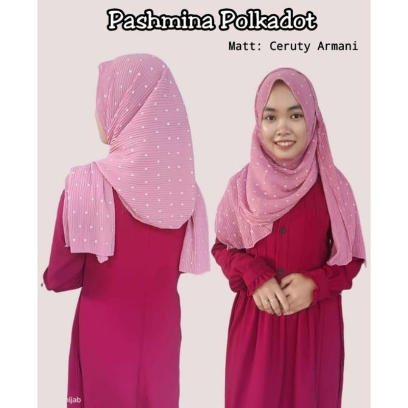 [PASMINA PLISKET POLKADOT]••plisket ceruty motif polkadot