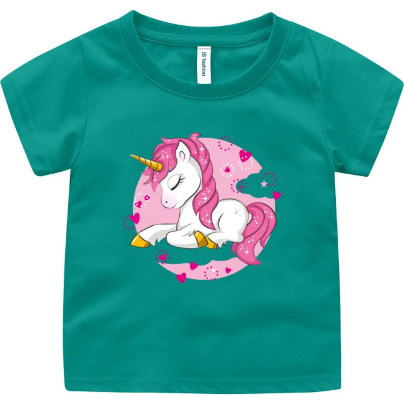 Baju KAos Anak Perempuan Unicorn 3 Untuk Anak Umur 2-10 tahun atasan anak Cewek Baju Oblong anak Cewek T shirt Anak