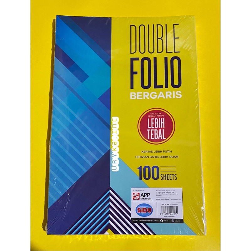 

SIDU Double Folio Bergaris 100 Lembar