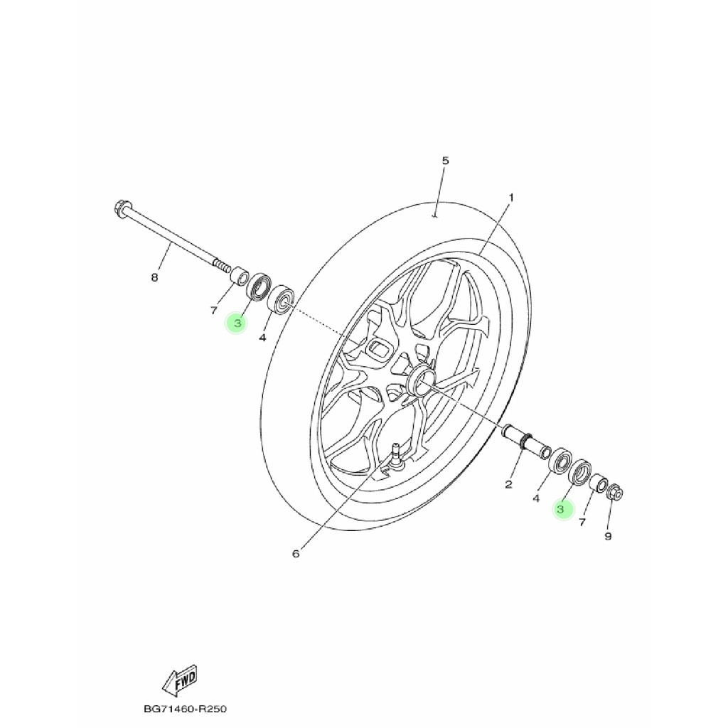 KARET SIL SEAL TROMOL RODA DEPAN R25 MT25 R MT 25 XABRE MT15 XSR ORIGINAL YGP