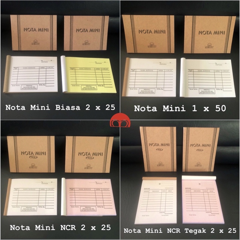 

NOTA MINI Mercy Biasa & NCR Rangkap 2 dan 3 Nota Olshop 25 Set 50 Lembar