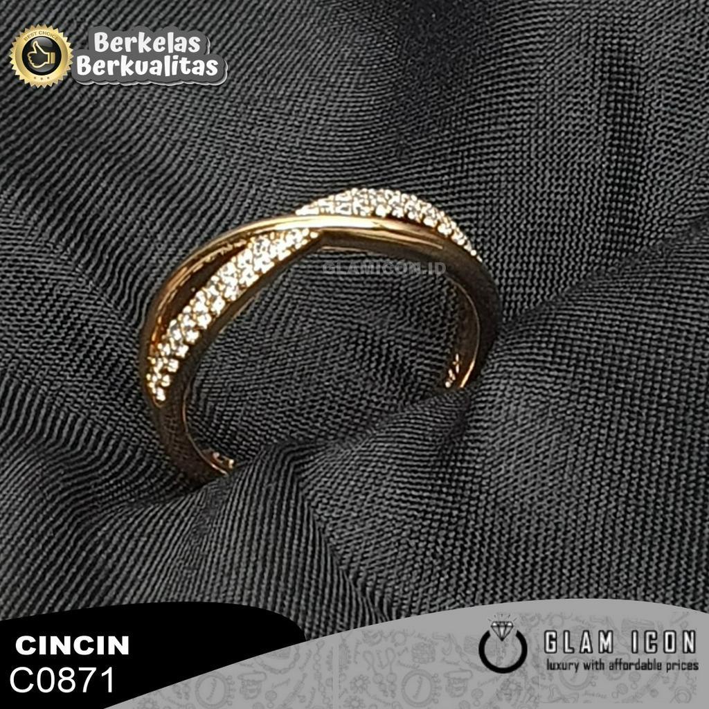 GLAMICON JEWELRY - Aksesoris wanita Cincin Wanita mata baris silang C0871 CCG
